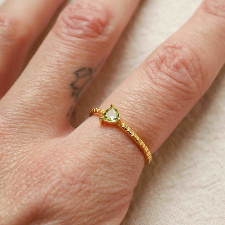 Peridot Ring gold plated - Délicate