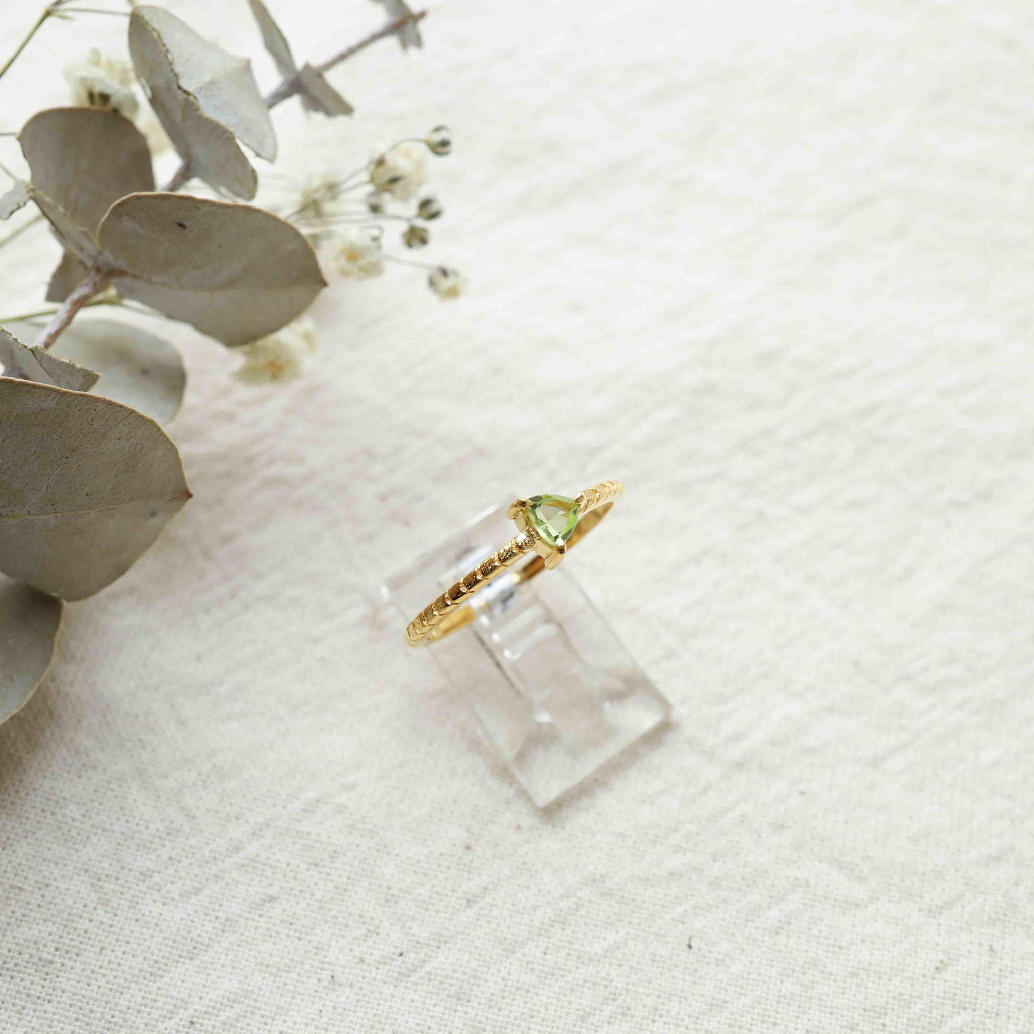 Peridot Ring gold plated - Délicate