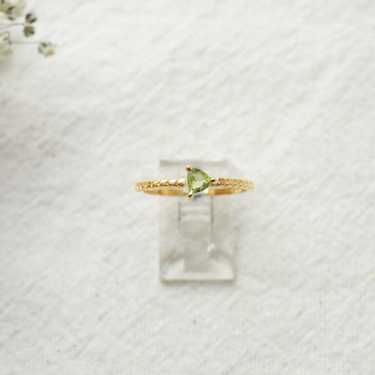 Bague Péridot plaqué or - Délicate