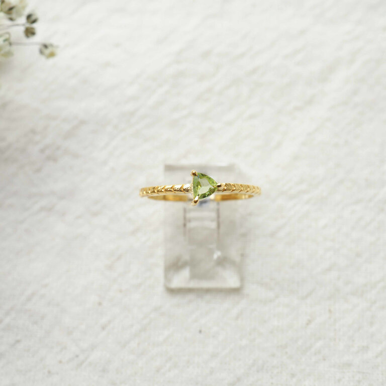 Peridot Ring gold plated - Délicate