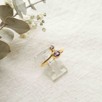 Bague Améthyste plaqué or - Nébula