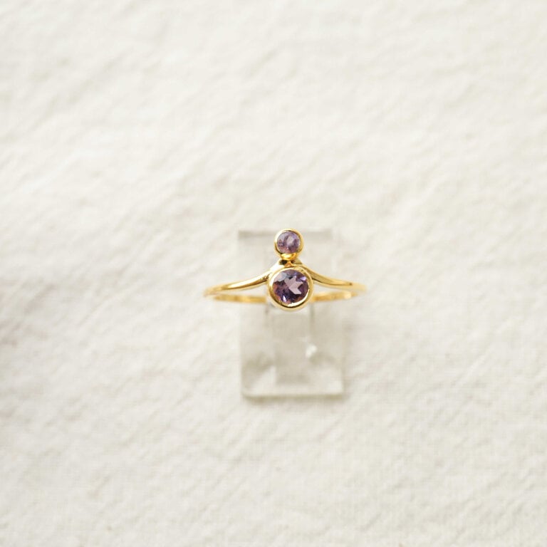 Bague Améthyste plaqué or - Nébula