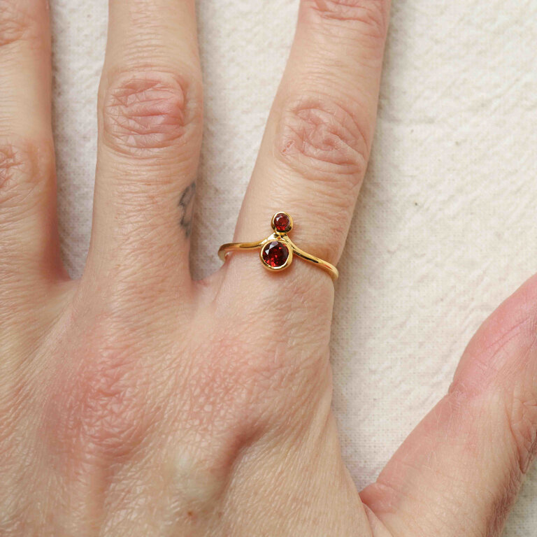 Bague Grenat plaqué or - Nébula