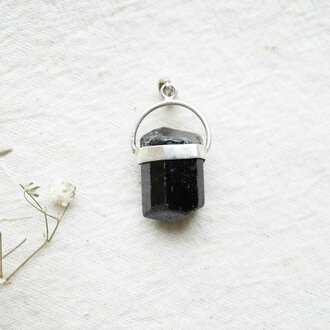 Pendentif Tourmaline noire - Brut