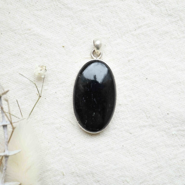 Pendentif Tourmaline noire - Ovale
