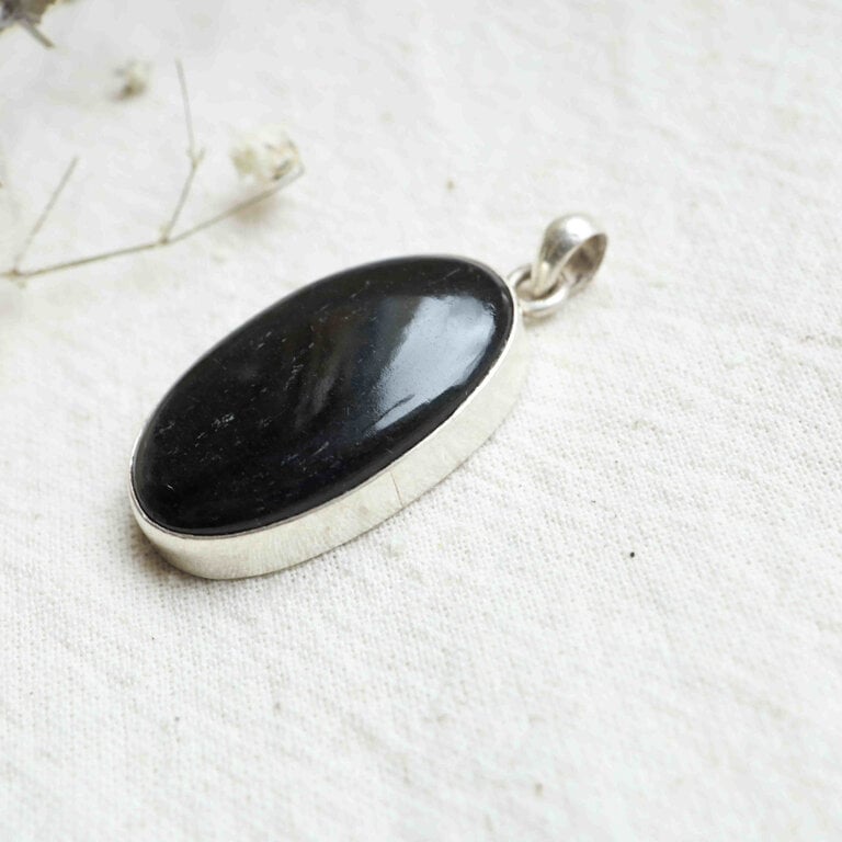 Pendentif Tourmaline noire - Ovale