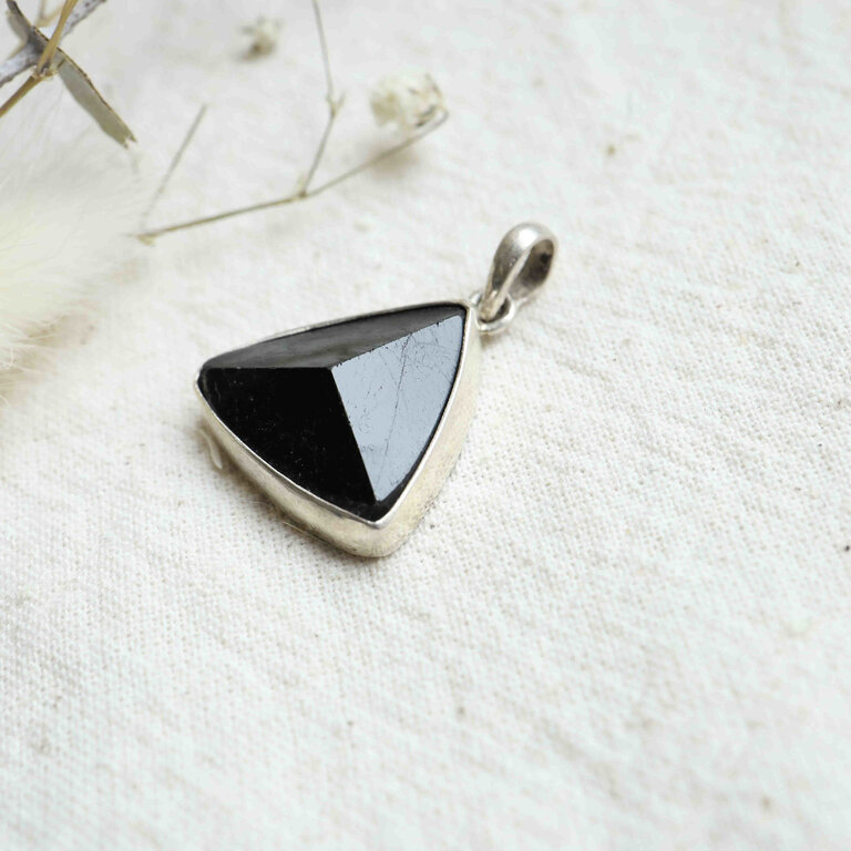 Black Tourmaline Pendant - Triangle
