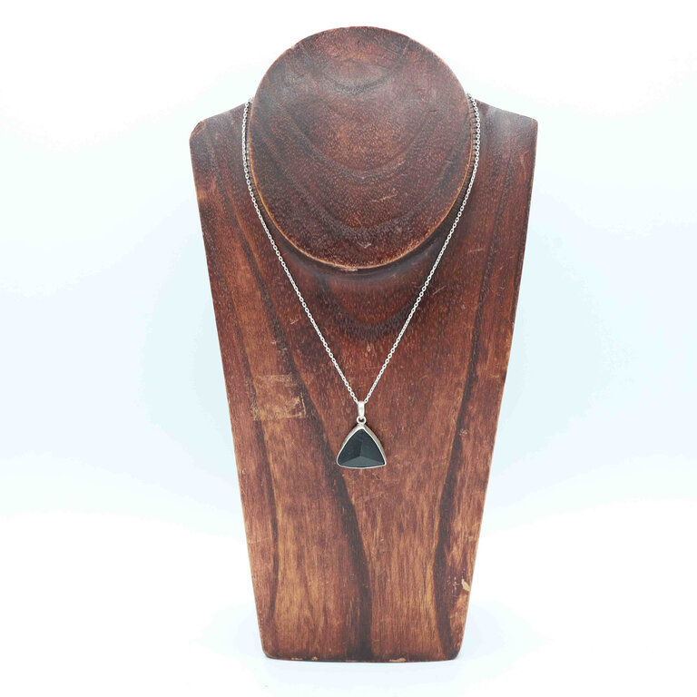 Black Tourmaline Pendant - Triangle