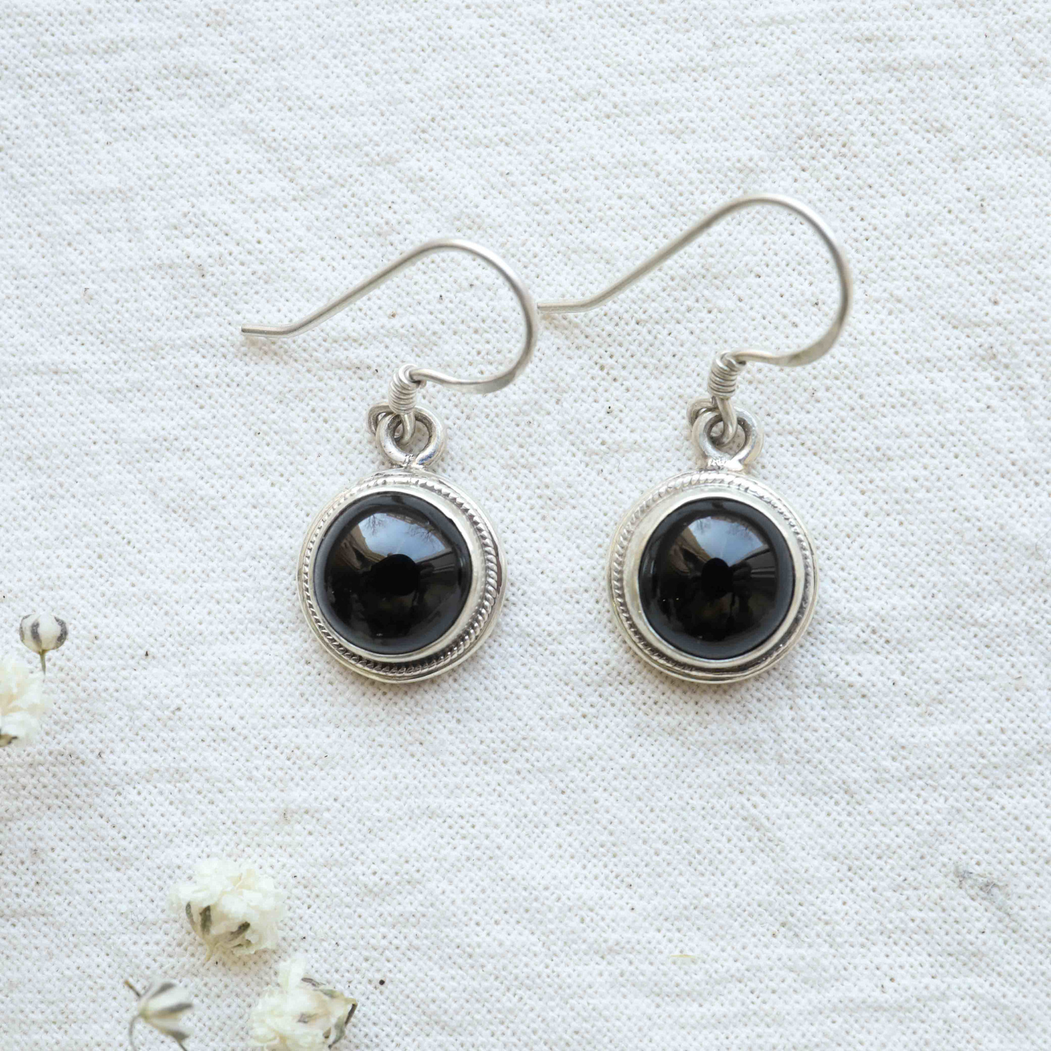 Onyx Earrings - Rond
