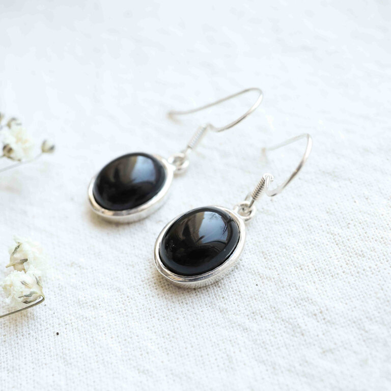 Boucles d'oreilles Onyx - Simple