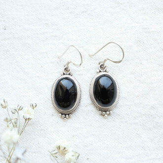 Boucles d'oreilles Onyx - Coquille
