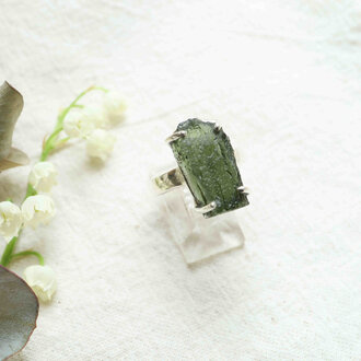 Bague Moldavite - Brute