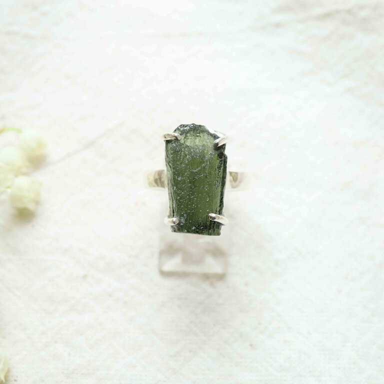 Bague Moldavite - Brute