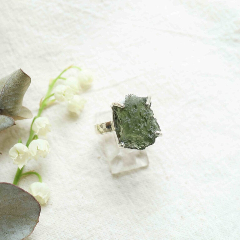 Bague Moldavite - Brute