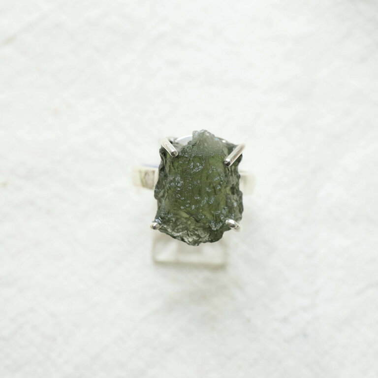 Moldavite Ring - Rough