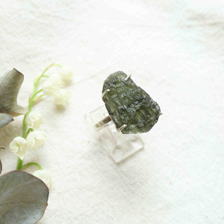 Bague Moldavite - Brute