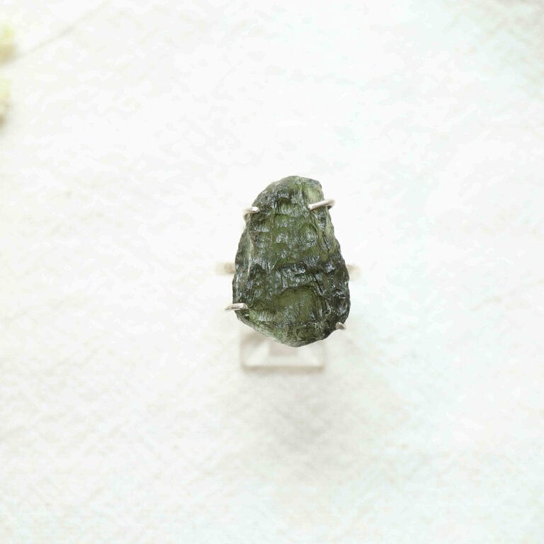 Bague Moldavite - Brute