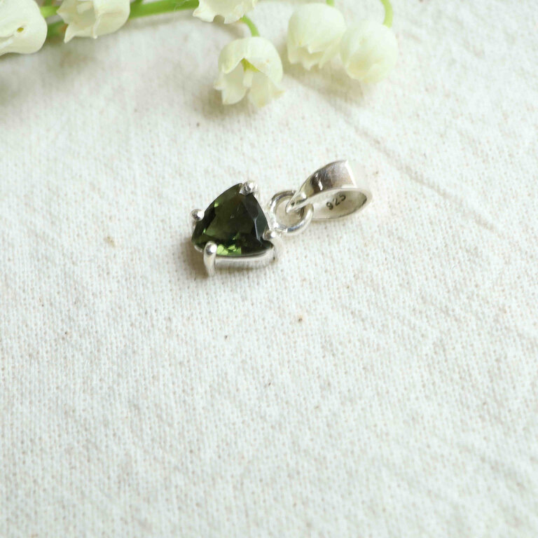 Moldavite Pendant - Faceted