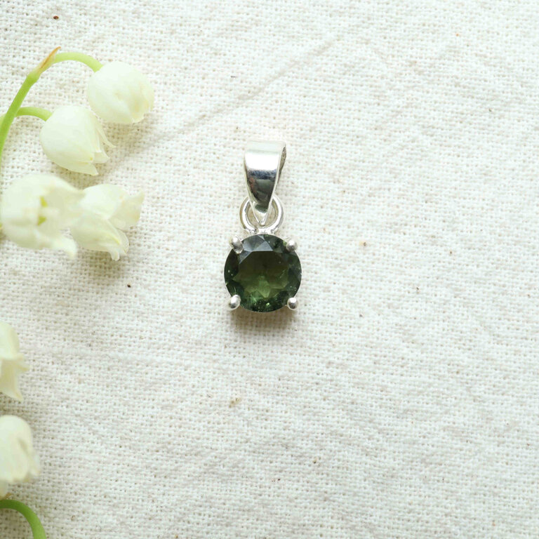 Pendentif Moldavite - Facetté