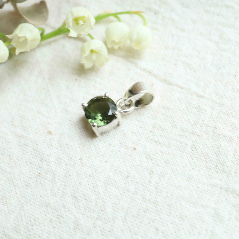 Moldavite Pendant - Faceted