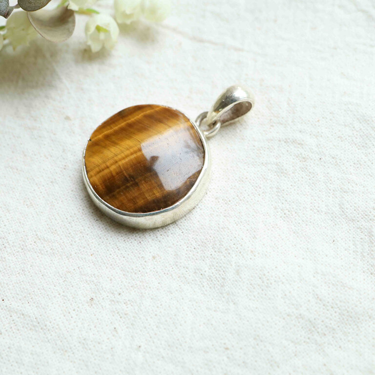 Pendentif Oeil de tigre - Rond