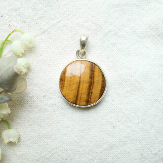 Pendentif Oeil de tigre - Rond
