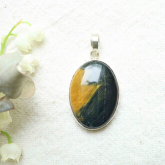 Tiger Eye & Hawk Eye Pendant - Ovale