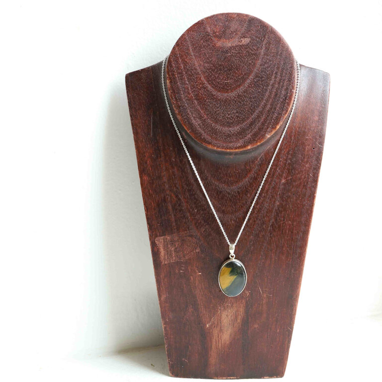Tiger Eye & Hawk Eye Pendant - Ovale