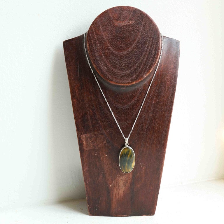 Tiger Eye & Hawk Eye Pendant - Simple