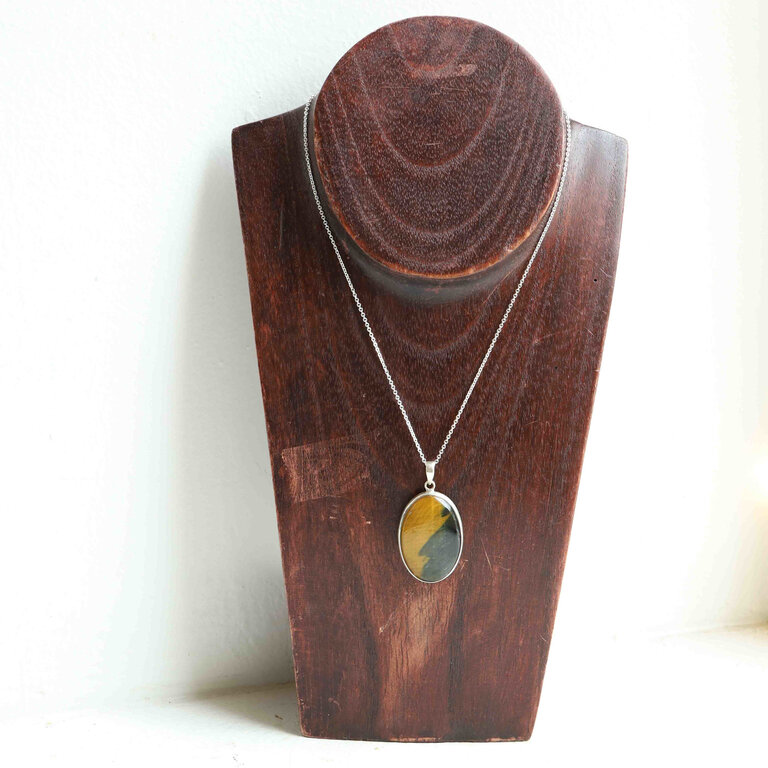 Tiger Eye & Hawk Eye Pendant - Ovale