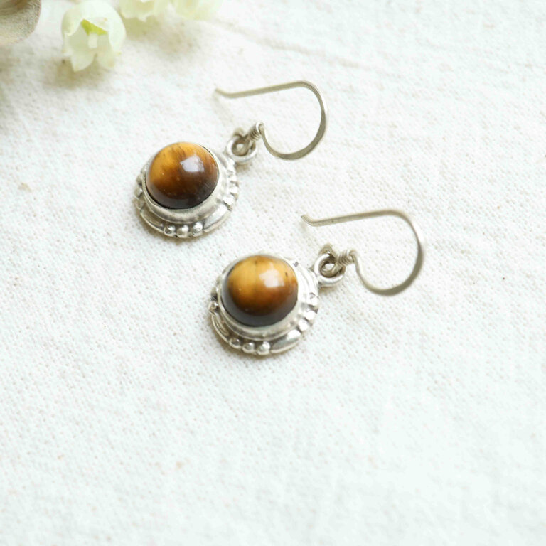 Boucles d'oreilles Oeil de tigre - Cascade