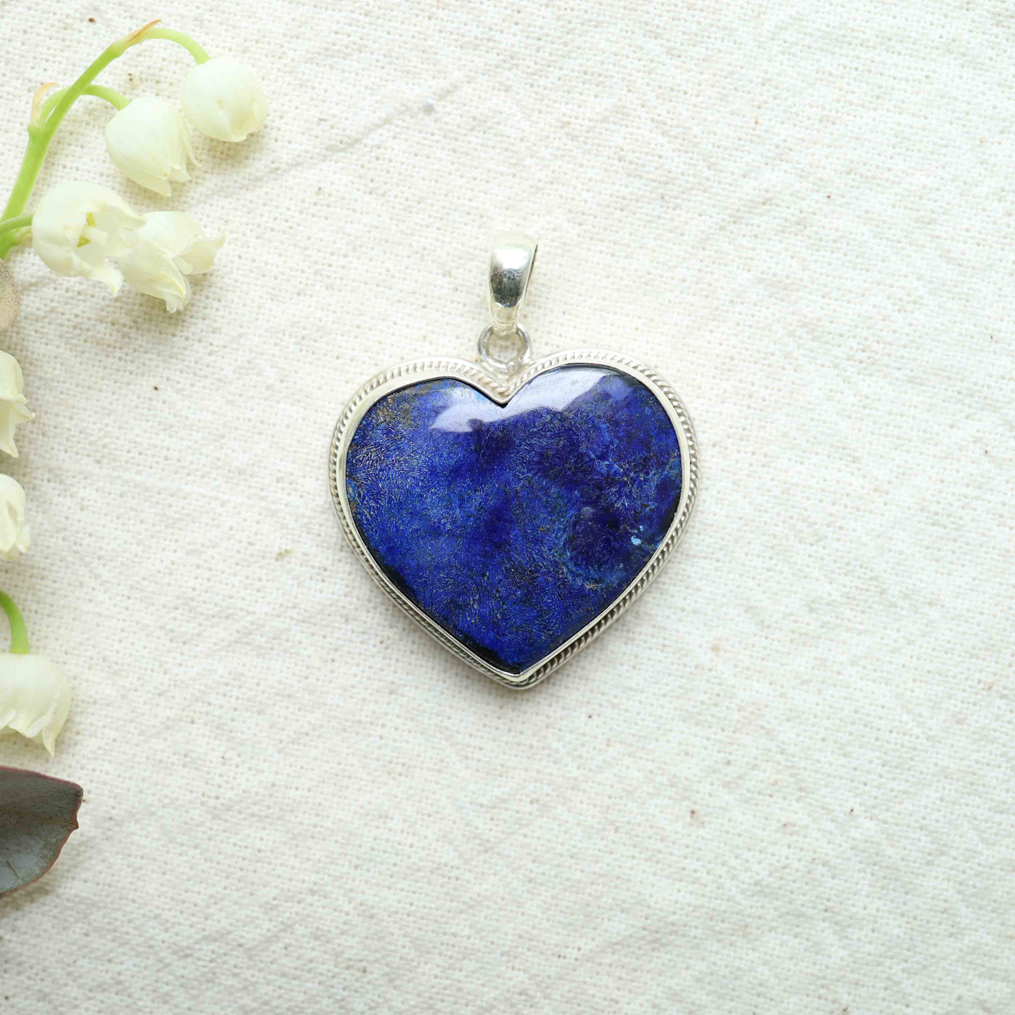 Azurite Pendant - Coeur