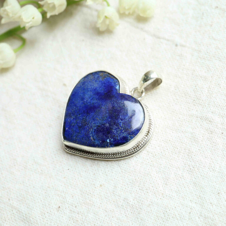 Azurite Pendant - Coeur