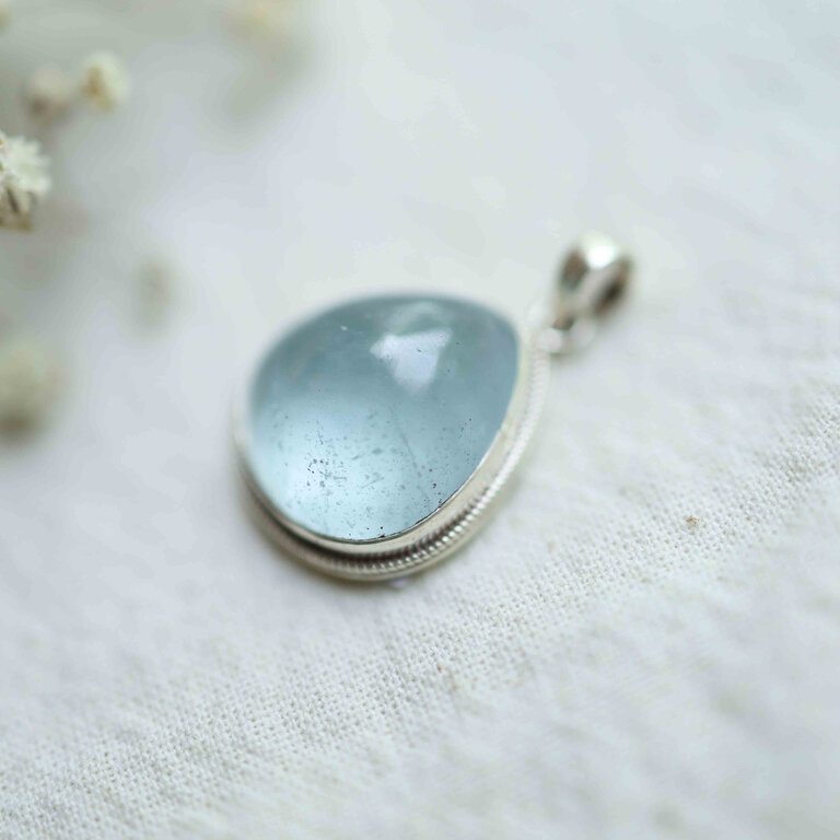 Pendentif Aigue-marine - Hortensia