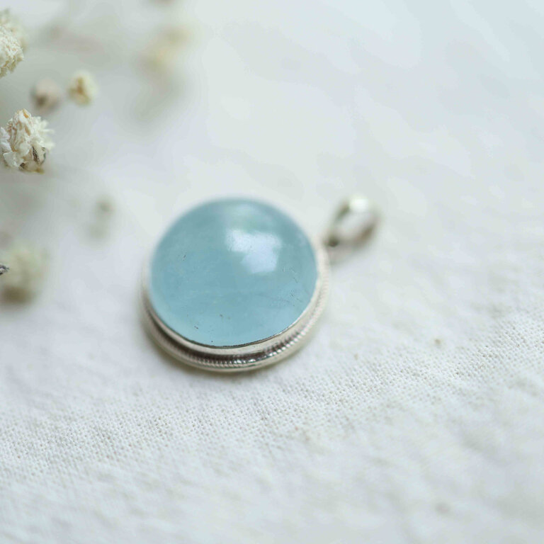 Pendentif Aigue-marine - Hortensia