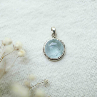 Pendentif Aigue-marine - Hortensia mini
