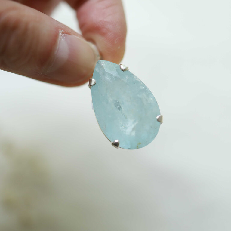 Pendentif Aigue-marine - Facetté