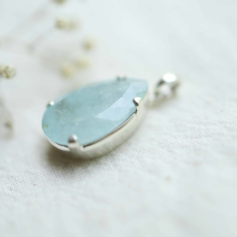 Pendentif Aigue-marine - Facetté