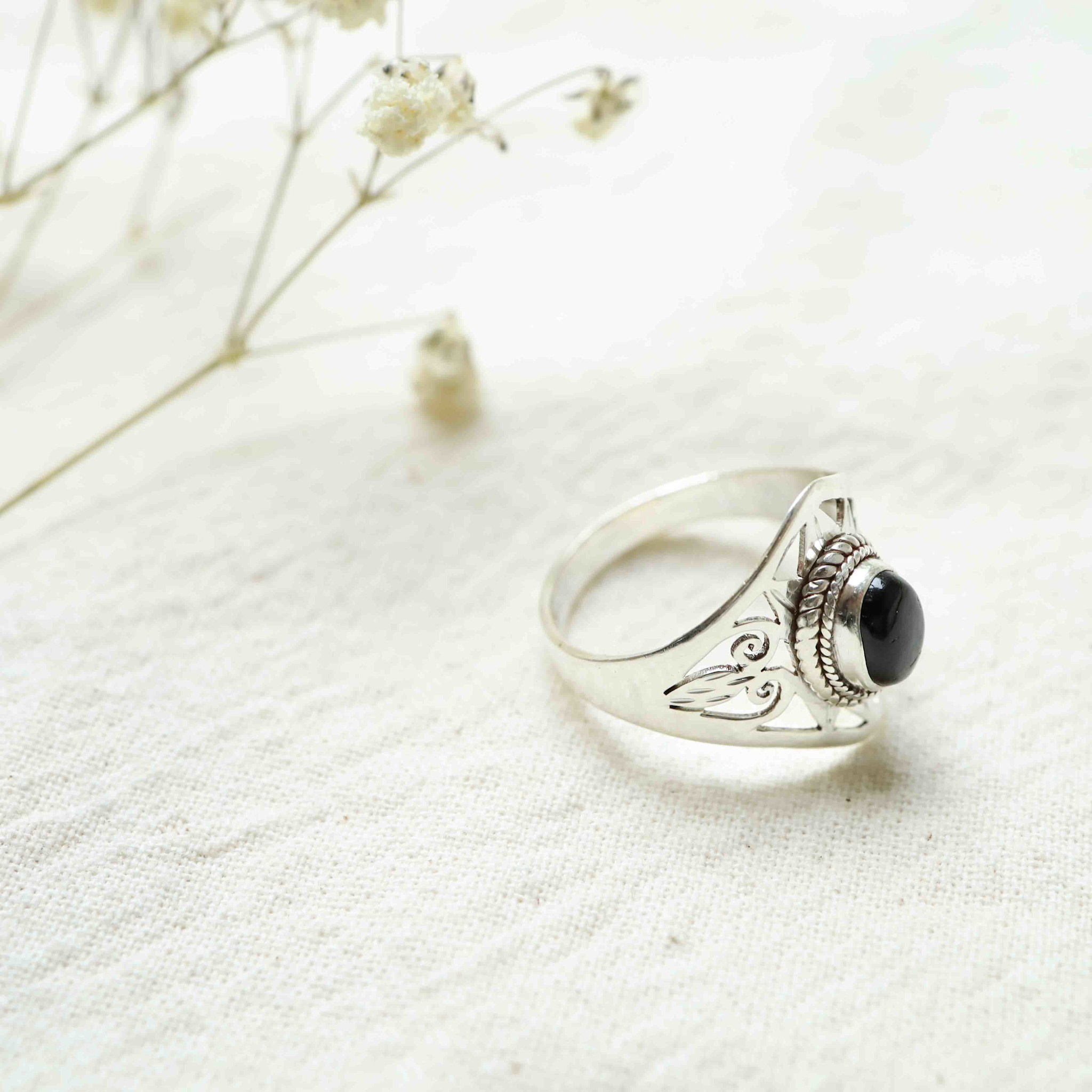 Black Tourmaline Ring - Nyx