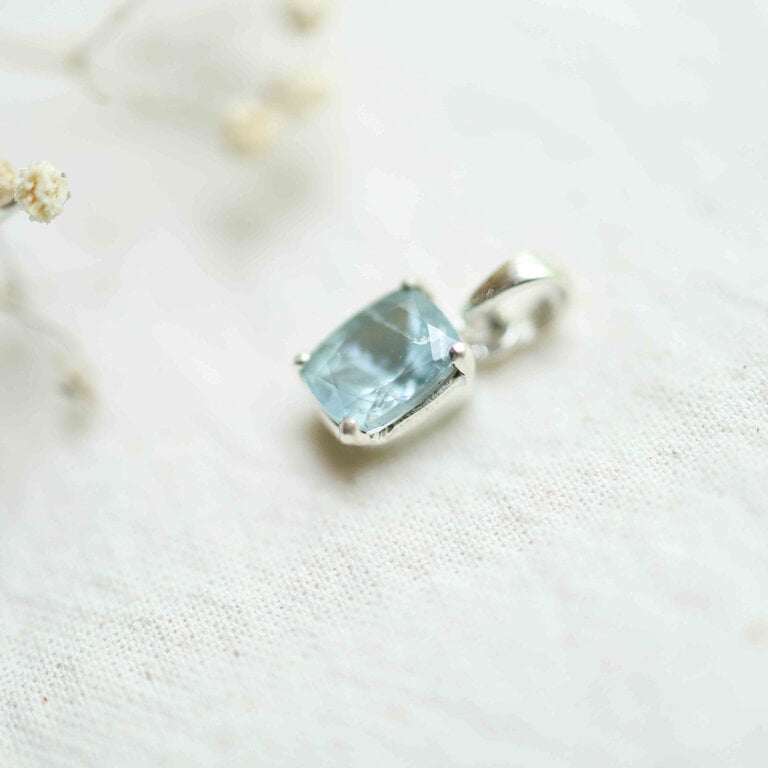 Pendentif Aigue-marine - Rectangle