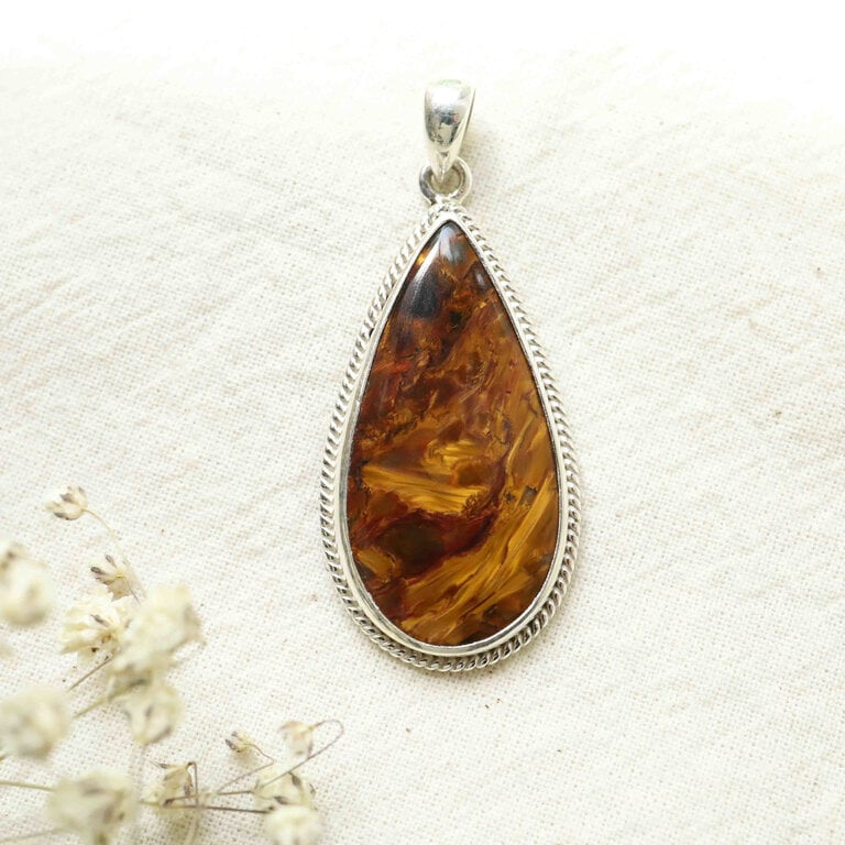 Pendentif Piétersite - Hortensia goutte