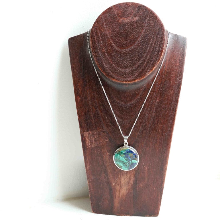 Azurite & Malachite Pendant - Rond