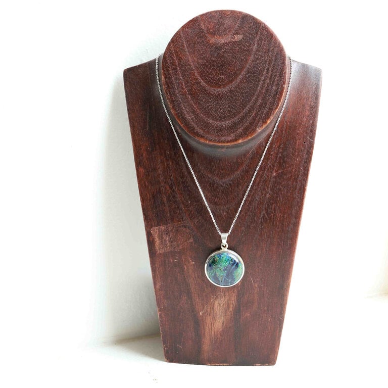 Azurite & Malachite Pendant - Rond