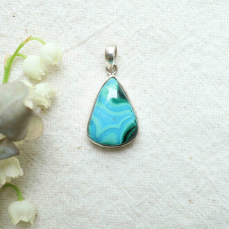 Pendentif Malachite & Chrysocolle - Goutte