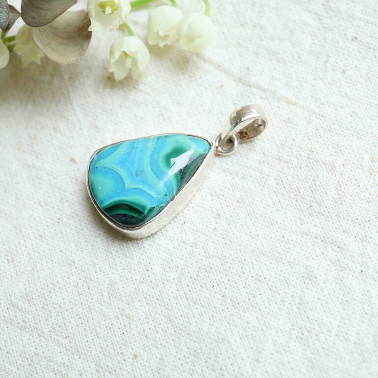 Pendentif Malachite & Chrysocolle - Goutte