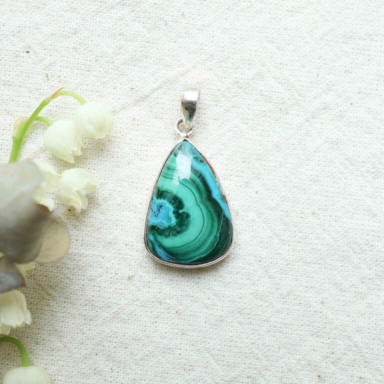 Pendentif Malachite & Chrysocolle - Goutte