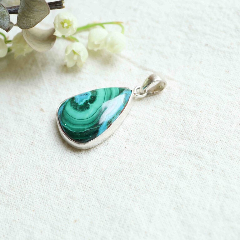 Pendentif Malachite & Chrysocolle - Goutte