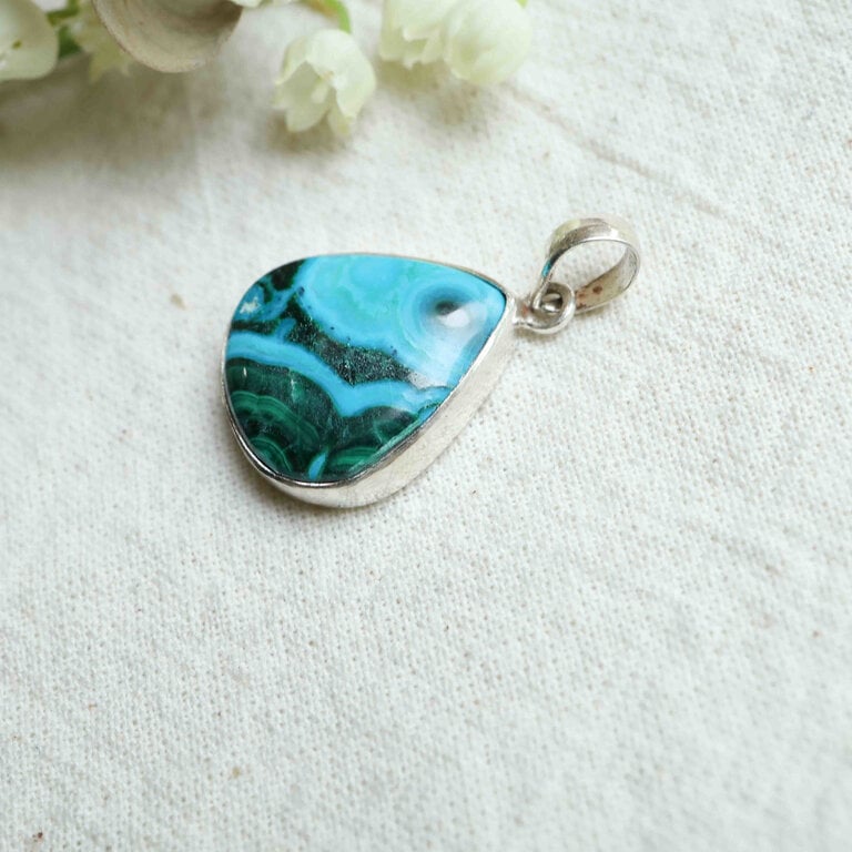 Pendentif Malachite & Chrysocolle - Goutte