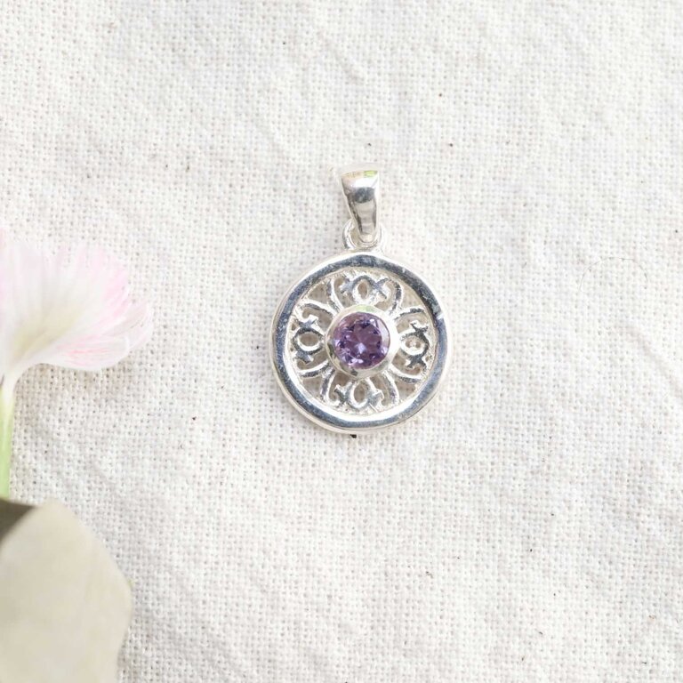 Amethyst Pendant - Zinnia