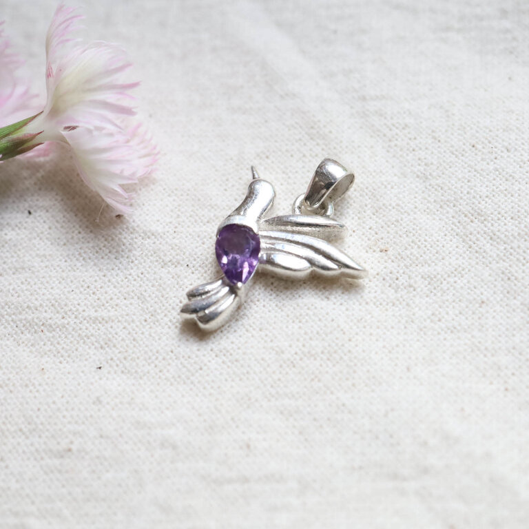 Pendentif Améthyste - Colibri
